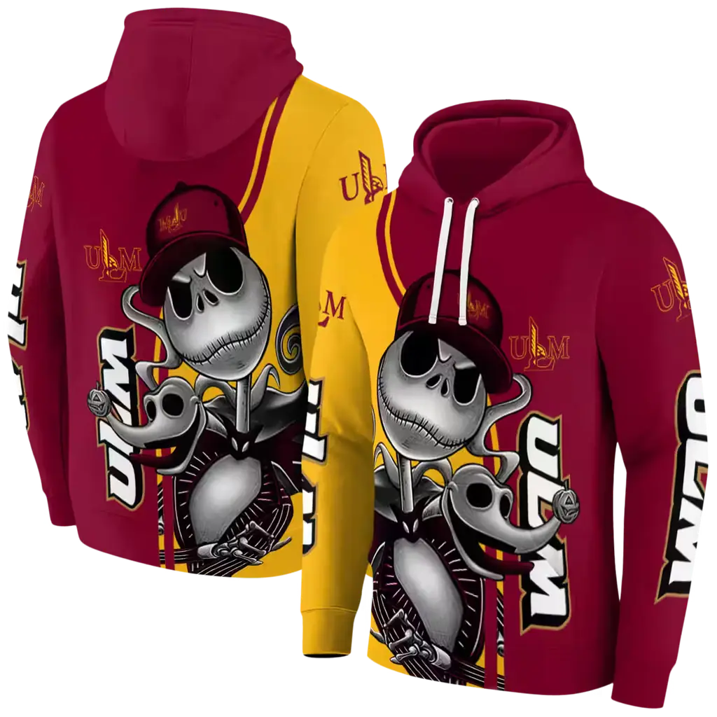 louisiana monroe warhawks jack skellington red hoodie fashion forward louisiana monroe warhawks jack skellington red hoodie fashion forward