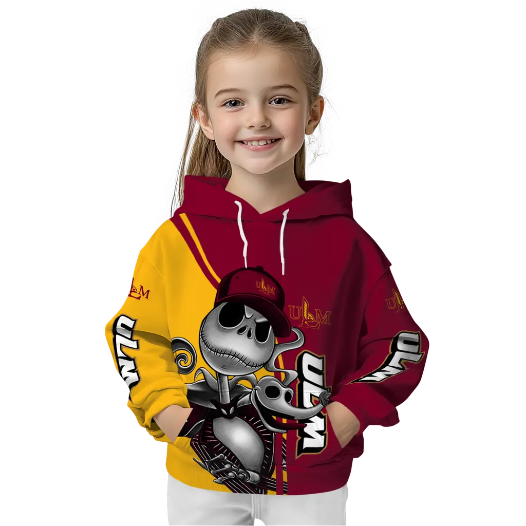 louisiana monroe warhawks jack skellington red hoodie top rated louisiana monroe warhawks jack skellington red hoodie top rated