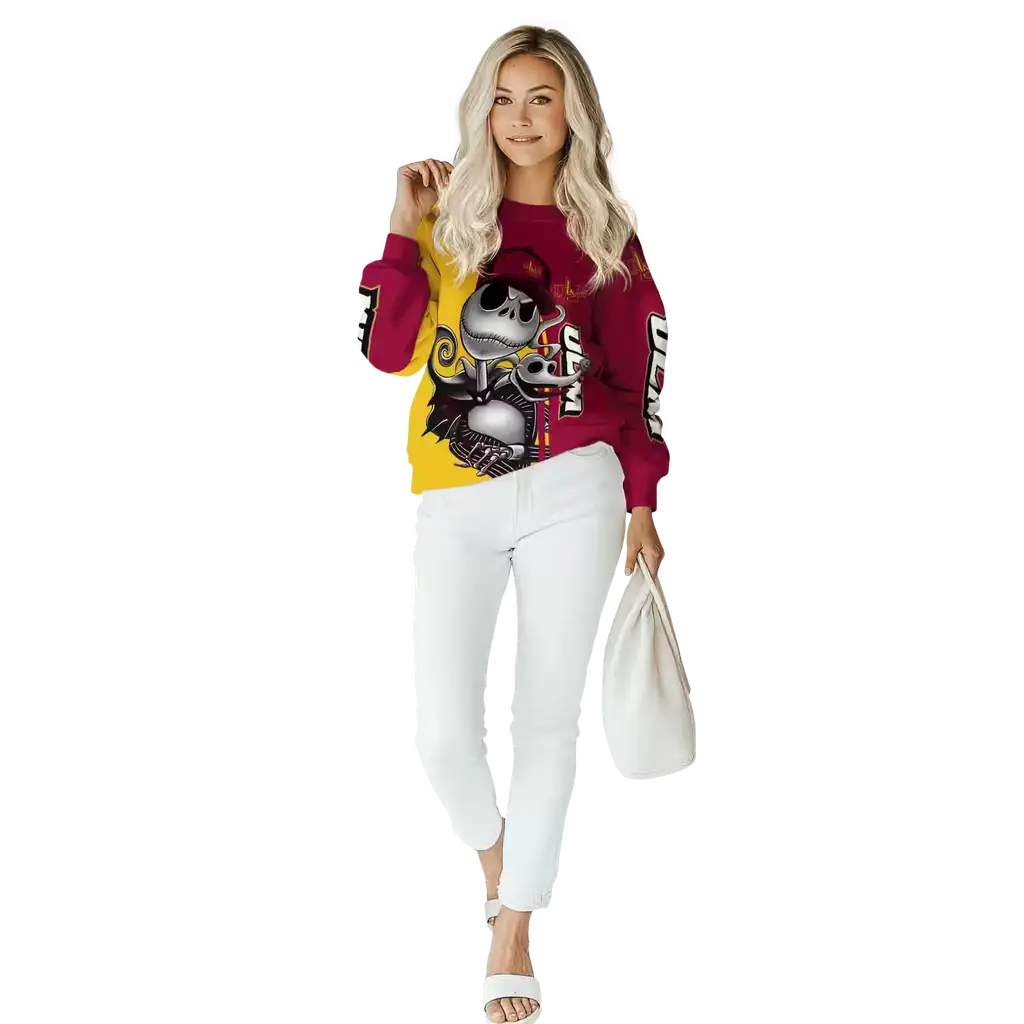 louisiana monroe warhawks jack skellington red hoodie trendy louisiana monroe warhawks jack skellington red hoodie trendy
