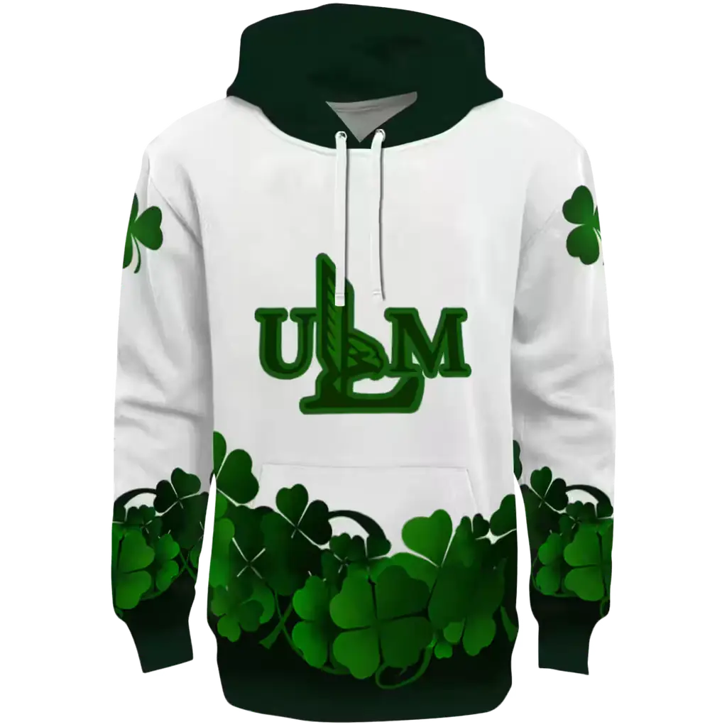 louisiana monroe warhawks lucky motif white green hoodie best selling louisiana monroe warhawks lucky motif white green hoodie best selling