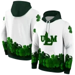 louisiana monroe warhawks lucky motif white green hoodie best selling