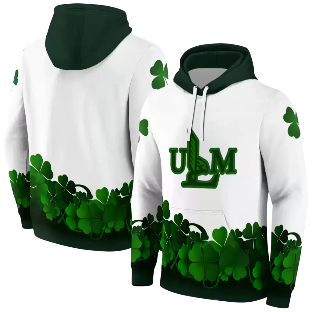 louisiana monroe warhawks lucky motif white green hoodie fashion forward louisiana monroe warhawks lucky motif white green hoodie fashion forward