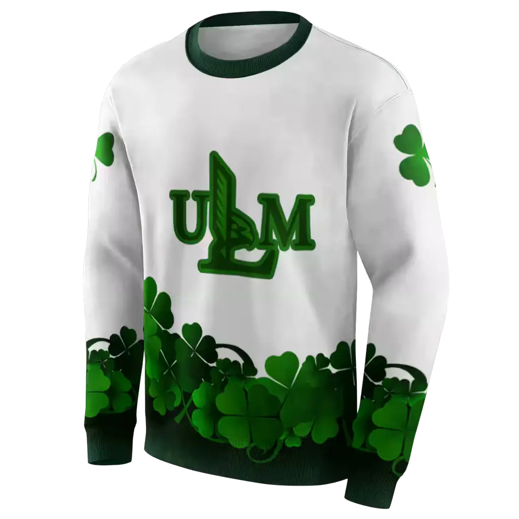 louisiana monroe warhawks lucky motif white green hoodie new arrival louisiana monroe warhawks lucky motif white green hoodie new arrival