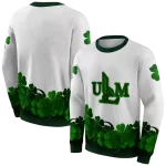 louisiana monroe warhawks lucky motif white green hoodie best selling