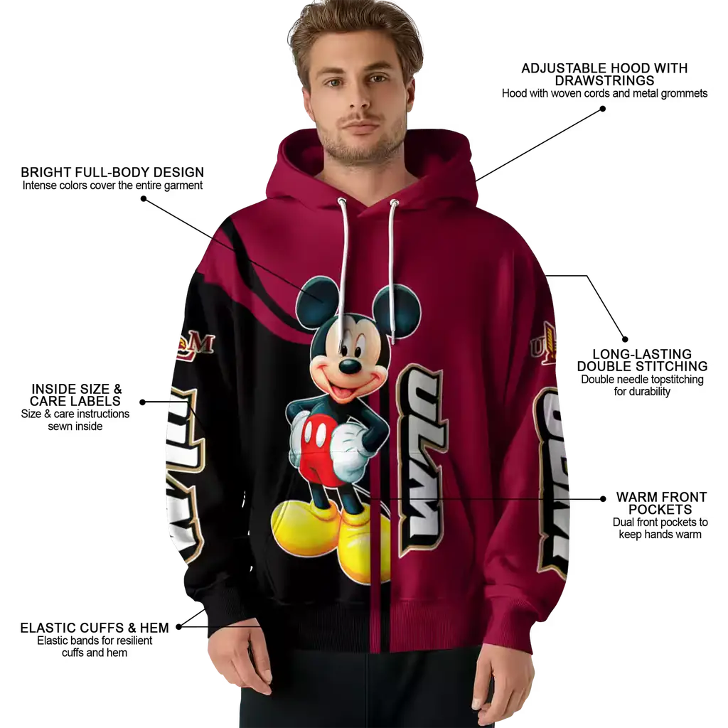 louisiana monroe warhawks mickey mouse red black hoodie latest model louisiana monroe warhawks mickey mouse red black hoodie latest model