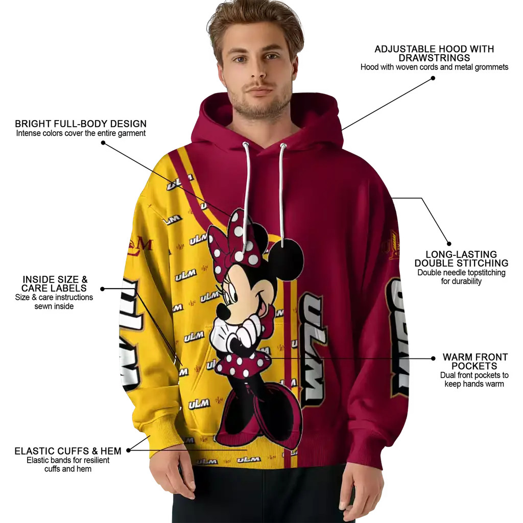 louisiana monroe warhawks minnie mouse red hoodie latest model louisiana monroe warhawks minnie mouse red hoodie latest model