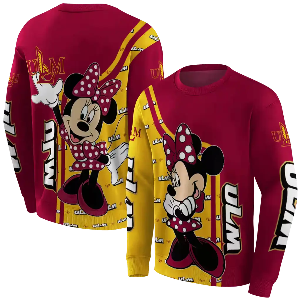 louisiana monroe warhawks minnie mouse red hoodie premium grade louisiana monroe warhawks minnie mouse red hoodie premium grade