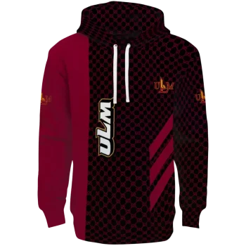 louisiana monroe warhawks monogram pattern red hoodie best selling