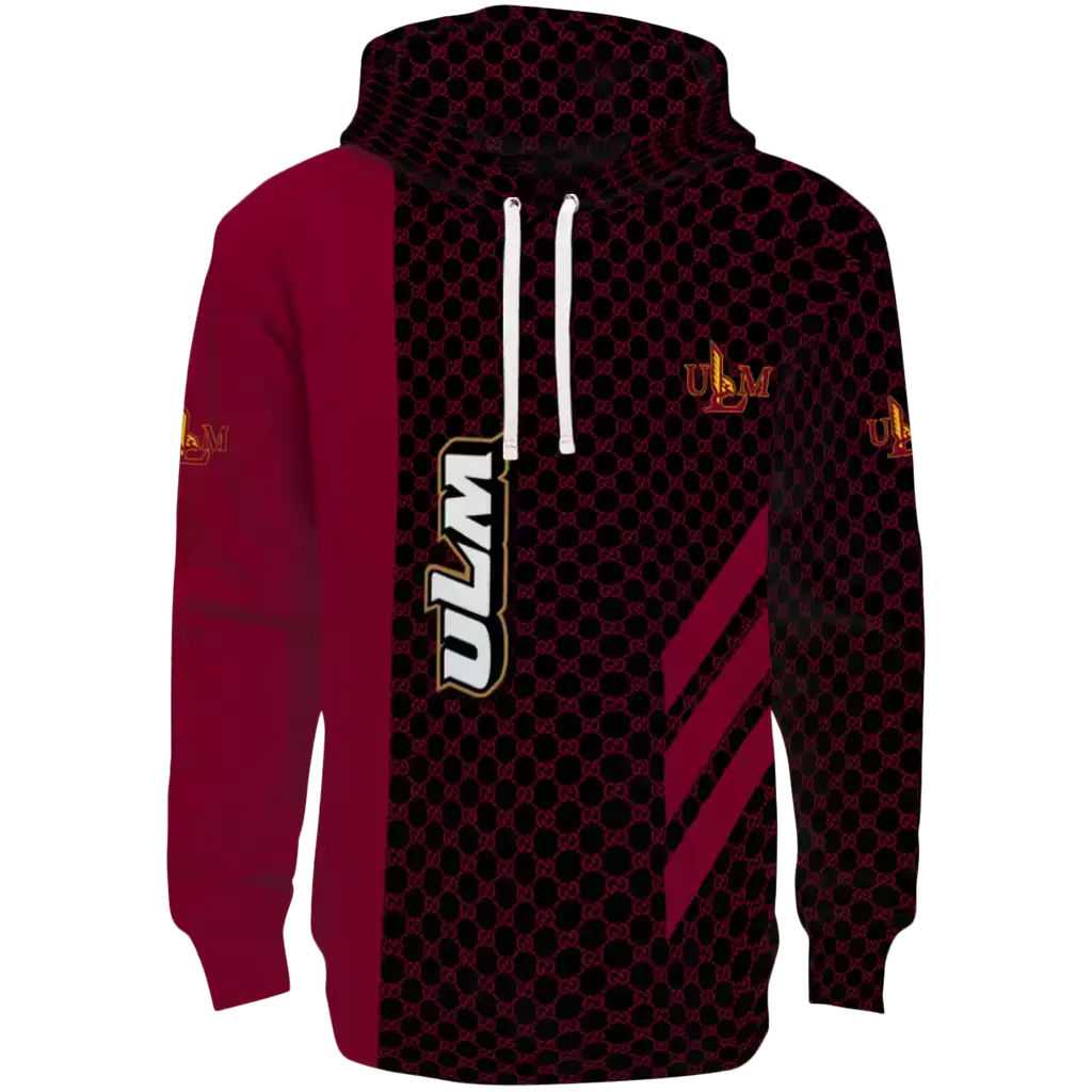 louisiana monroe warhawks monogram pattern red hoodie best selling louisiana monroe warhawks monogram pattern red hoodie best selling