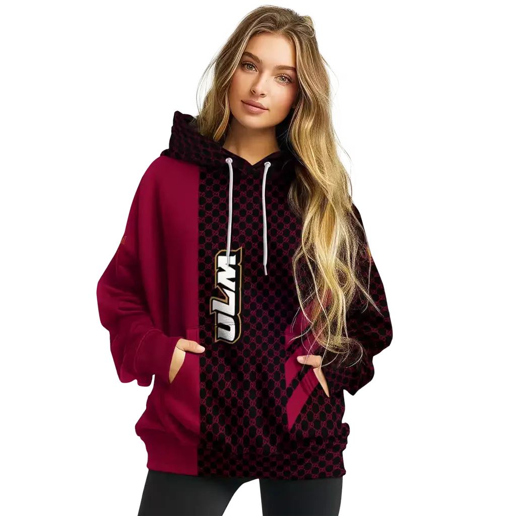 louisiana monroe warhawks monogram pattern red hoodie high quality louisiana monroe warhawks monogram pattern red hoodie high quality