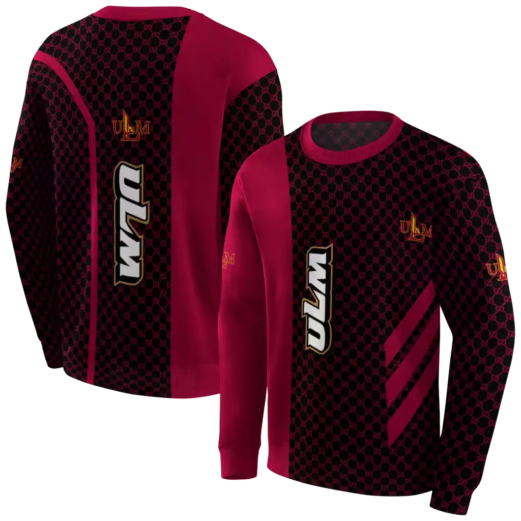 louisiana monroe warhawks monogram pattern red hoodie premium grade louisiana monroe warhawks monogram pattern red hoodie premium grade