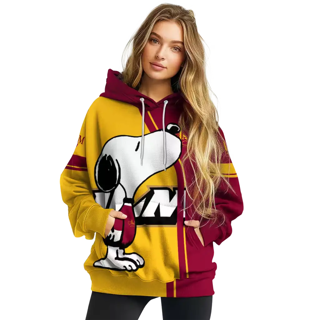 louisiana monroe warhawks playful snoopy red hoodie high quality louisiana monroe warhawks playful snoopy red hoodie high quality