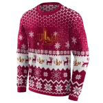 louisiana monroe warhawks reindeer motif red hoodie best selling