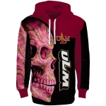 louisiana monroe warhawks skull motif red black hoodie best selling
