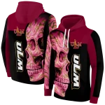louisiana monroe warhawks skull motif red black hoodie best selling