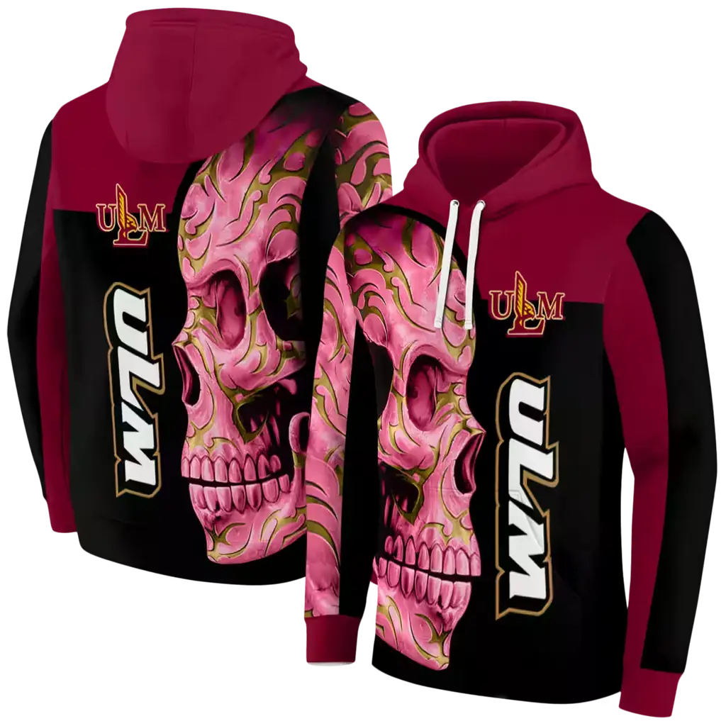 louisiana monroe warhawks skull motif red black hoodie fashion forward louisiana monroe warhawks skull motif red black hoodie fashion forward