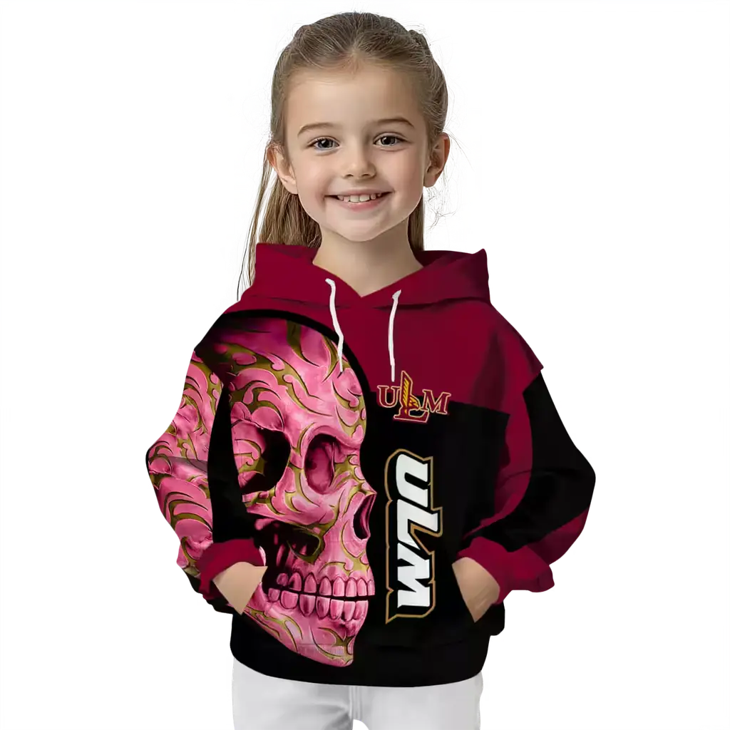 louisiana monroe warhawks skull motif red black hoodie top rated louisiana monroe warhawks skull motif red black hoodie top rated