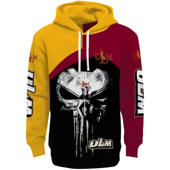 louisiana monroe warhawks skull punisher gold black hoodie best selling