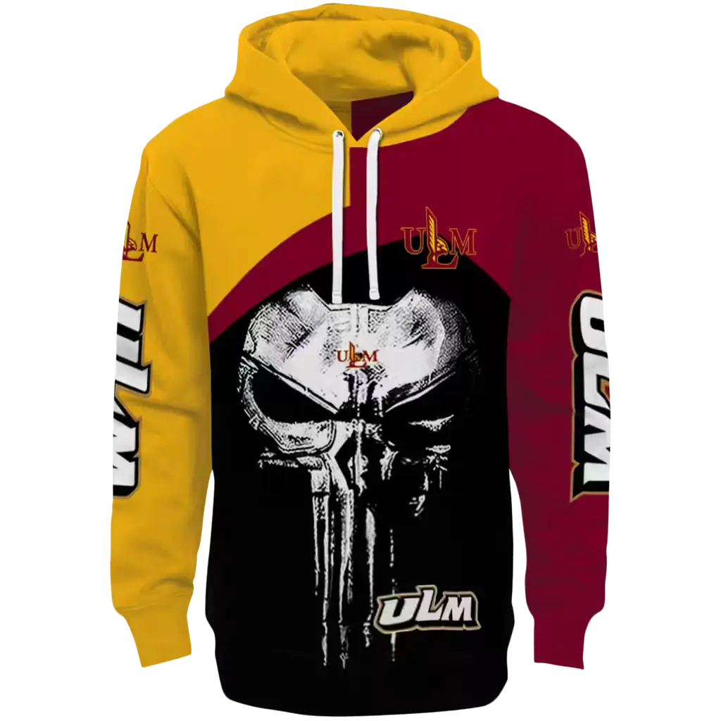 louisiana monroe warhawks skull punisher gold black hoodie best selling louisiana monroe warhawks skull punisher gold black hoodie best selling