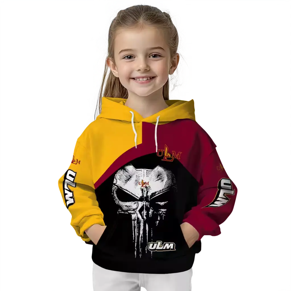 louisiana monroe warhawks skull punisher gold black hoodie top rated louisiana monroe warhawks skull punisher gold black hoodie top rated