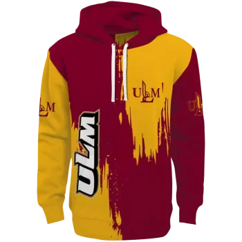 louisiana monroe warhawks splatter effect red hoodie best selling