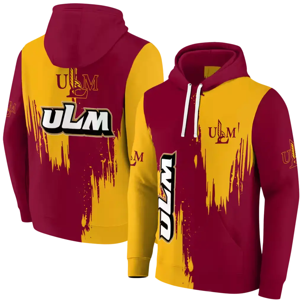 louisiana monroe warhawks splatter effect red hoodie fashion forward louisiana monroe warhawks splatter effect red hoodie fashion forward