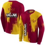 louisiana monroe warhawks splatter effect red hoodie best selling