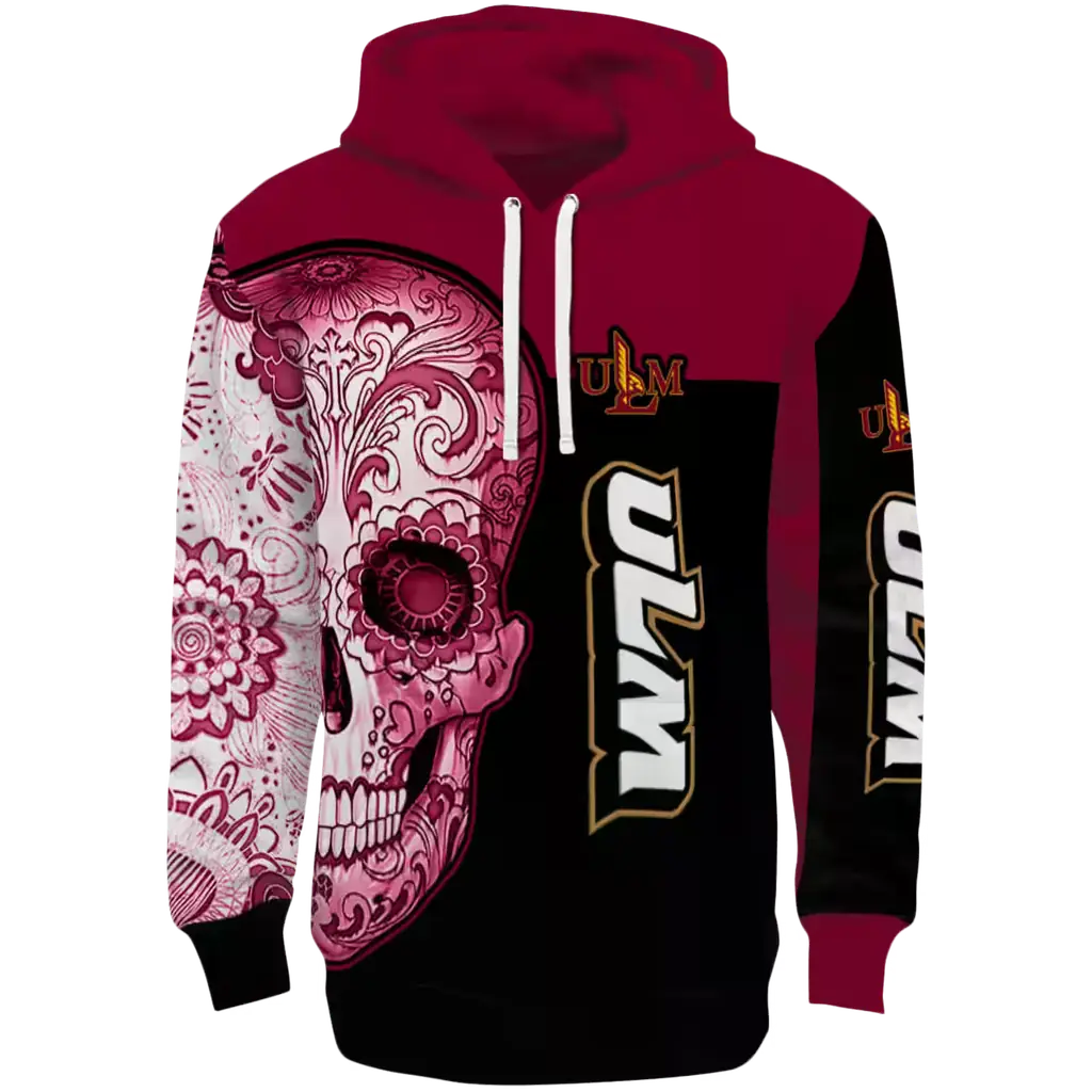 louisiana monroe warhawks sugar skull red black hoodie best selling louisiana monroe warhawks sugar skull red black hoodie best selling