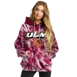 louisiana monroe warhawks tie dye pattern red hoodie best selling