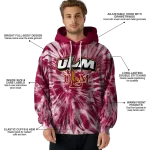 louisiana monroe warhawks tie dye pattern red hoodie best selling
