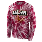 louisiana monroe warhawks tie dye pattern red hoodie best selling