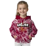 louisiana monroe warhawks tie dye pattern red hoodie best selling