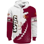 louisiana monroe warhawks triangular pattern red white hoodie best selling