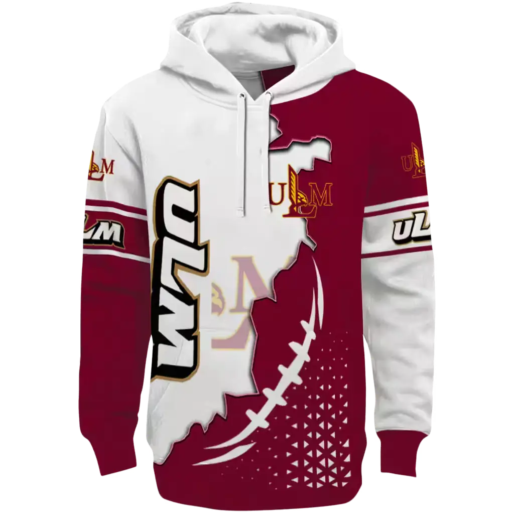 louisiana monroe warhawks triangular pattern red white hoodie best selling louisiana monroe warhawks triangular pattern red white hoodie best selling