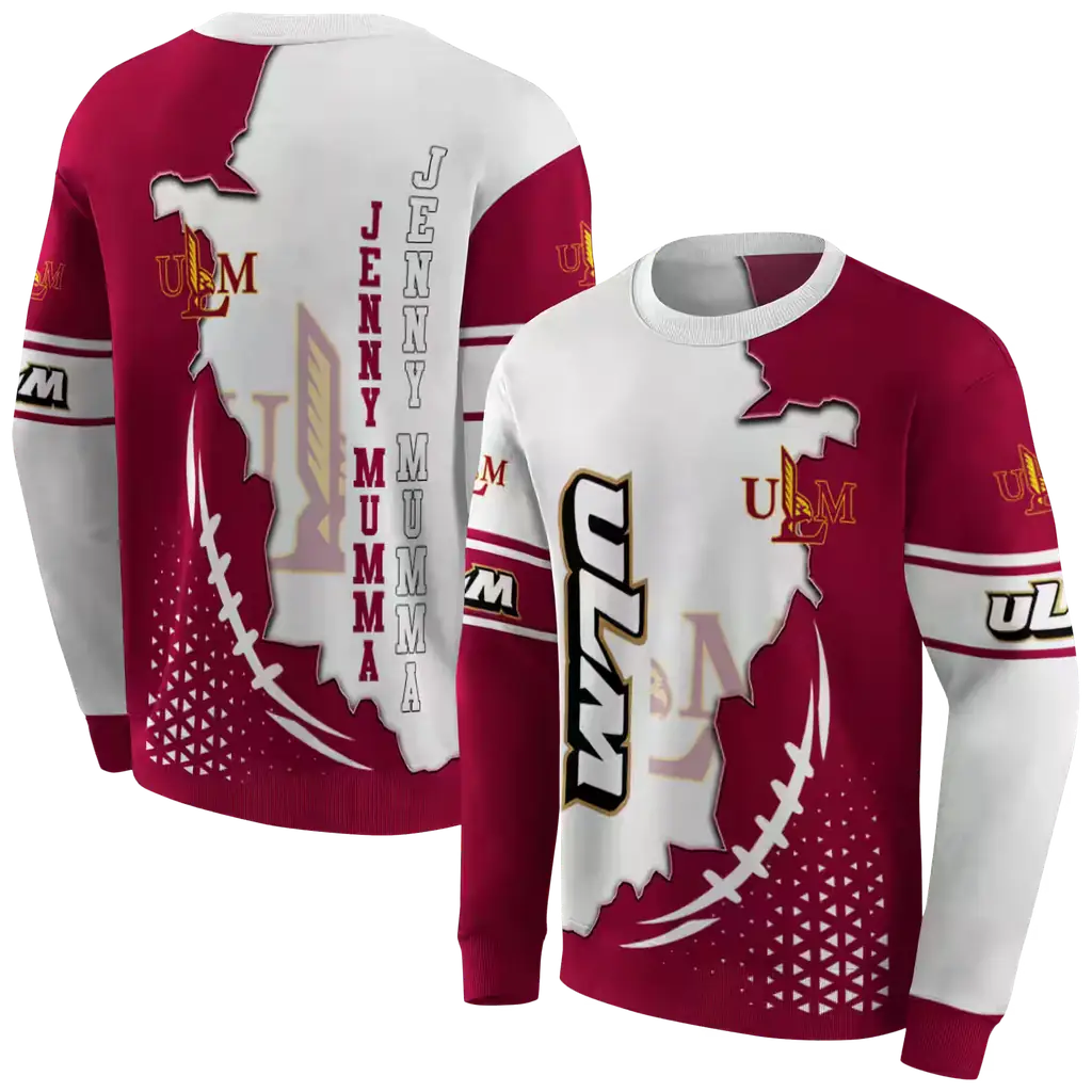 louisiana monroe warhawks triangular pattern red white hoodie premium grade louisiana monroe warhawks triangular pattern red white hoodie premium grade