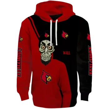 louisville cardinals achmed skull red hoodie best selling