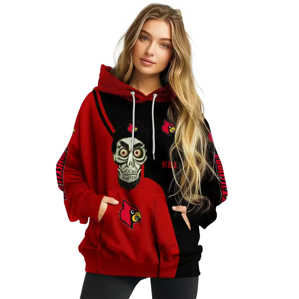 louisville cardinals achmed skull red hoodie high quality louisville cardinals achmed skull red hoodie high quality