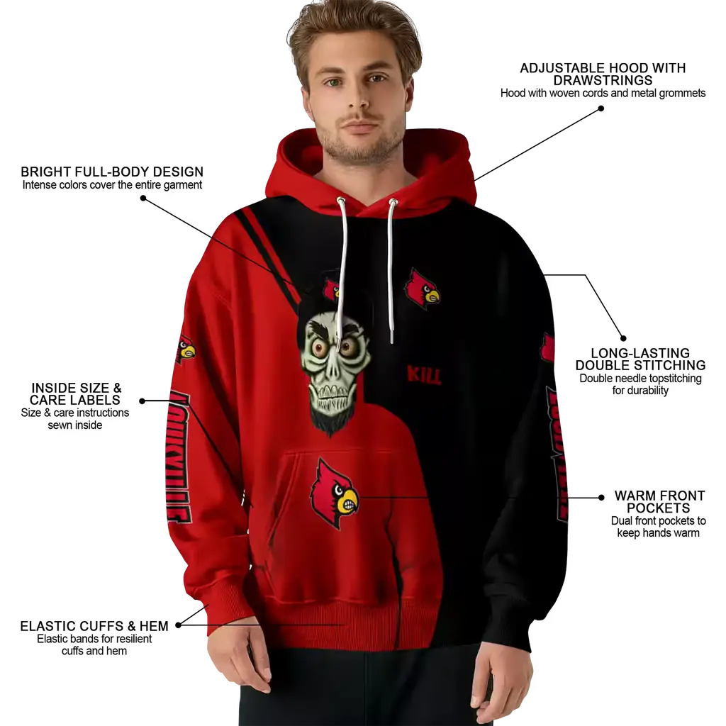 louisville cardinals achmed skull red hoodie latest model louisville cardinals achmed skull red hoodie latest model
