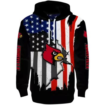 louisville cardinals american pride black hoodie best selling
