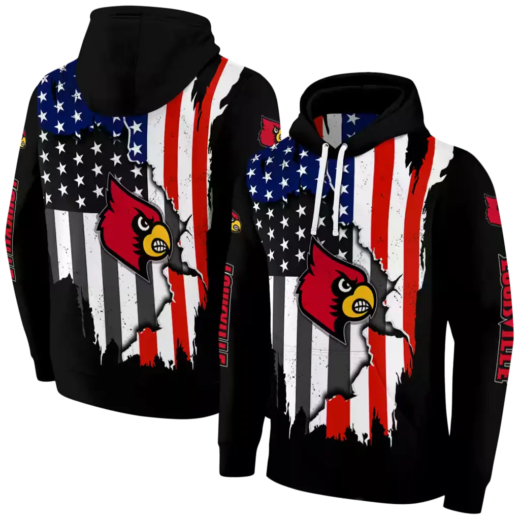 louisville cardinals american pride black hoodie fashion forward louisville cardinals american pride black hoodie fashion forward
