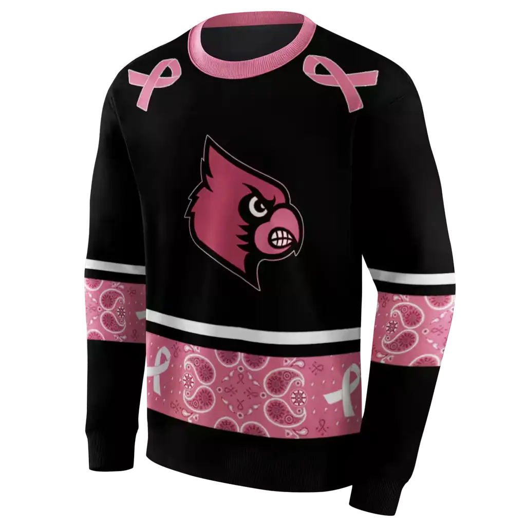 louisville cardinals awareness ribbon black pink hoodie new arrival louisville cardinals awareness ribbon black pink hoodie new arrival