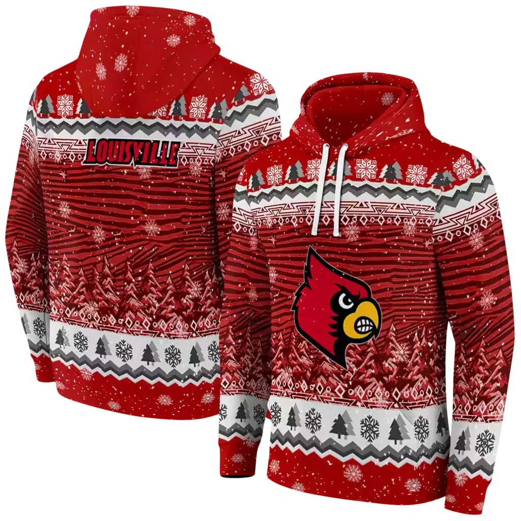 louisville cardinals christmas trees red hoodie fashion forward louisville cardinals christmas trees red hoodie fashion forward