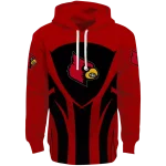 louisville cardinals concentric lines red black hoodie best selling