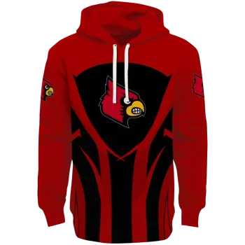 louisville cardinals concentric lines red black hoodie best selling
