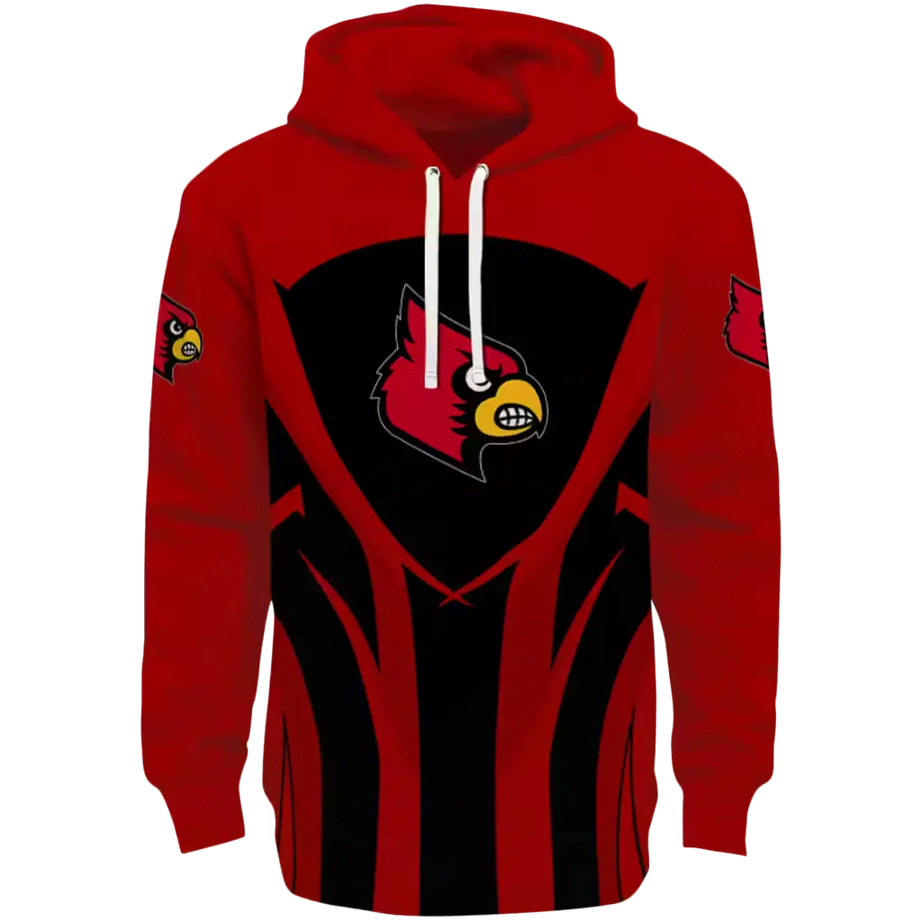 louisville cardinals concentric lines red black hoodie best selling louisville cardinals concentric lines red black hoodie best selling