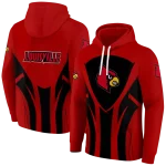 louisville cardinals concentric lines red black hoodie best selling
