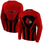 louisville cardinals concentric lines red black hoodie best selling