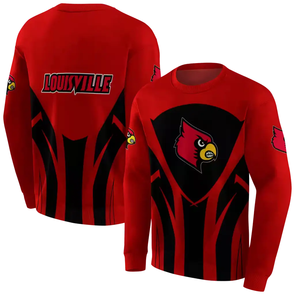louisville cardinals concentric lines red black hoodie premium grade louisville cardinals concentric lines red black hoodie premium grade