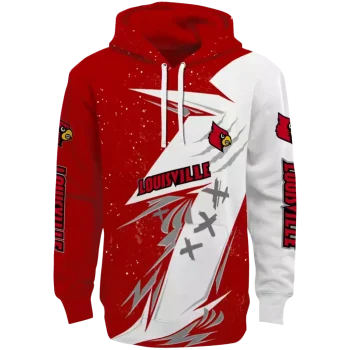 louisville cardinals dynamic slash red white hoodie best selling