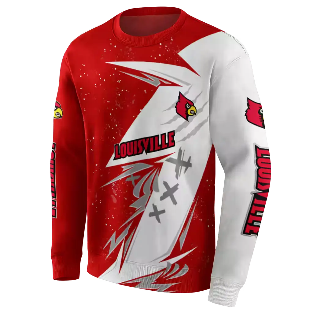 louisville cardinals dynamic slash red white hoodie new arrival louisville cardinals dynamic slash red white hoodie new arrival